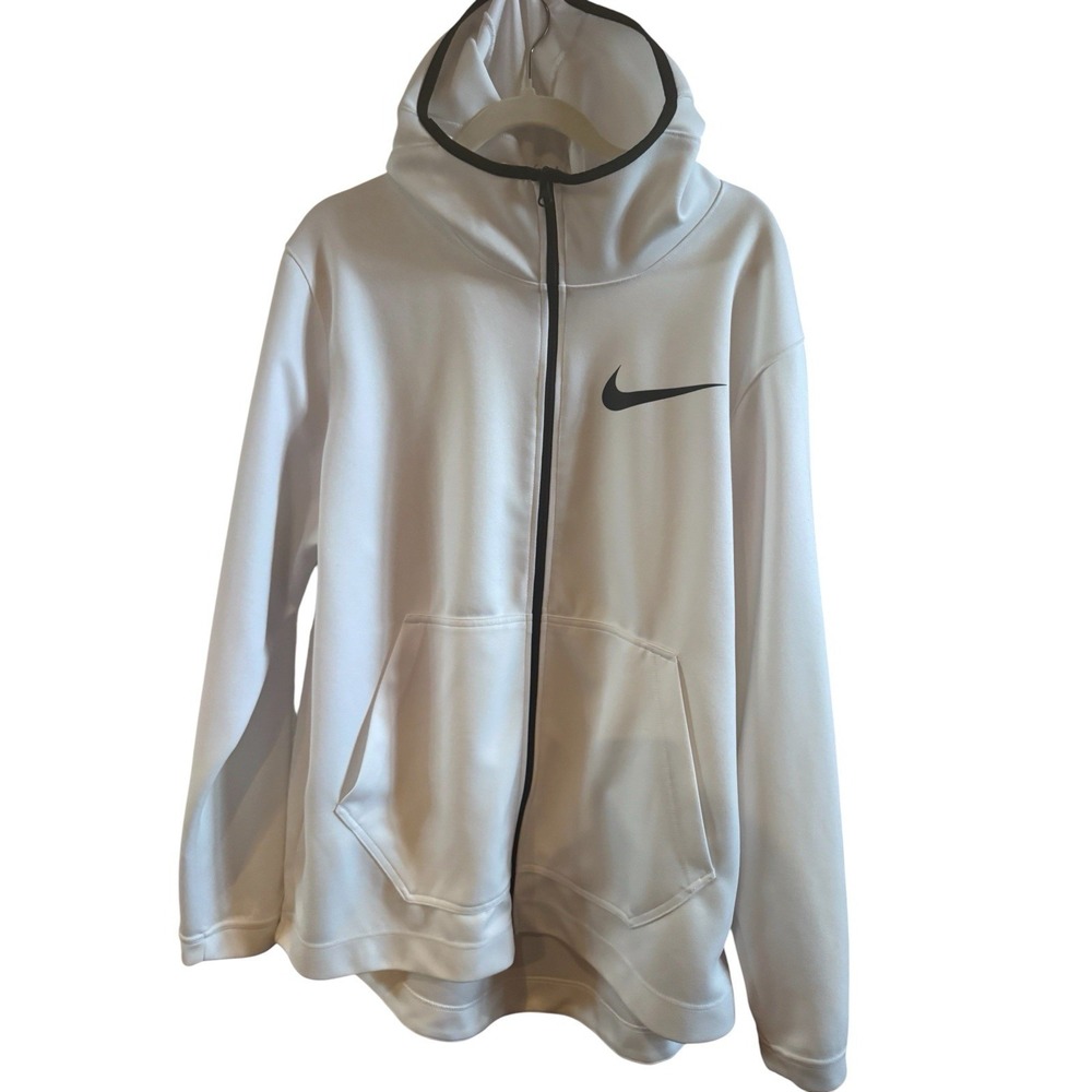 Nike Therma Flex White Showtime Men's XL Badketball Zipped Hoodie Warm Up Jacket